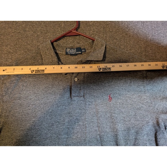 Polo Ralph Lauren Polo Shirt Mens XL Gray Classic Fit Flesh Pony Short Sleeve - Picture 5 of 10